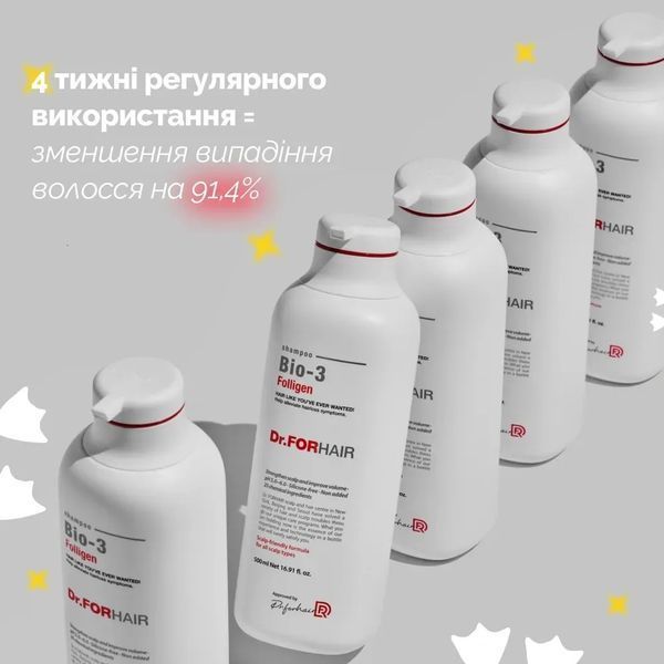 Відновлюючий шампунь проти випадіння зі стовбуровими клітинами Dr.FORHAIR Folligen BIO 3 Shampoo, 500мл 1_01_047 фото