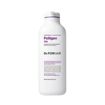 Шампунь для сухого та пошкодженого волосся Dr.FORHAIR Folligen Silk Shampoo, 500 ml 1_01_048 фото